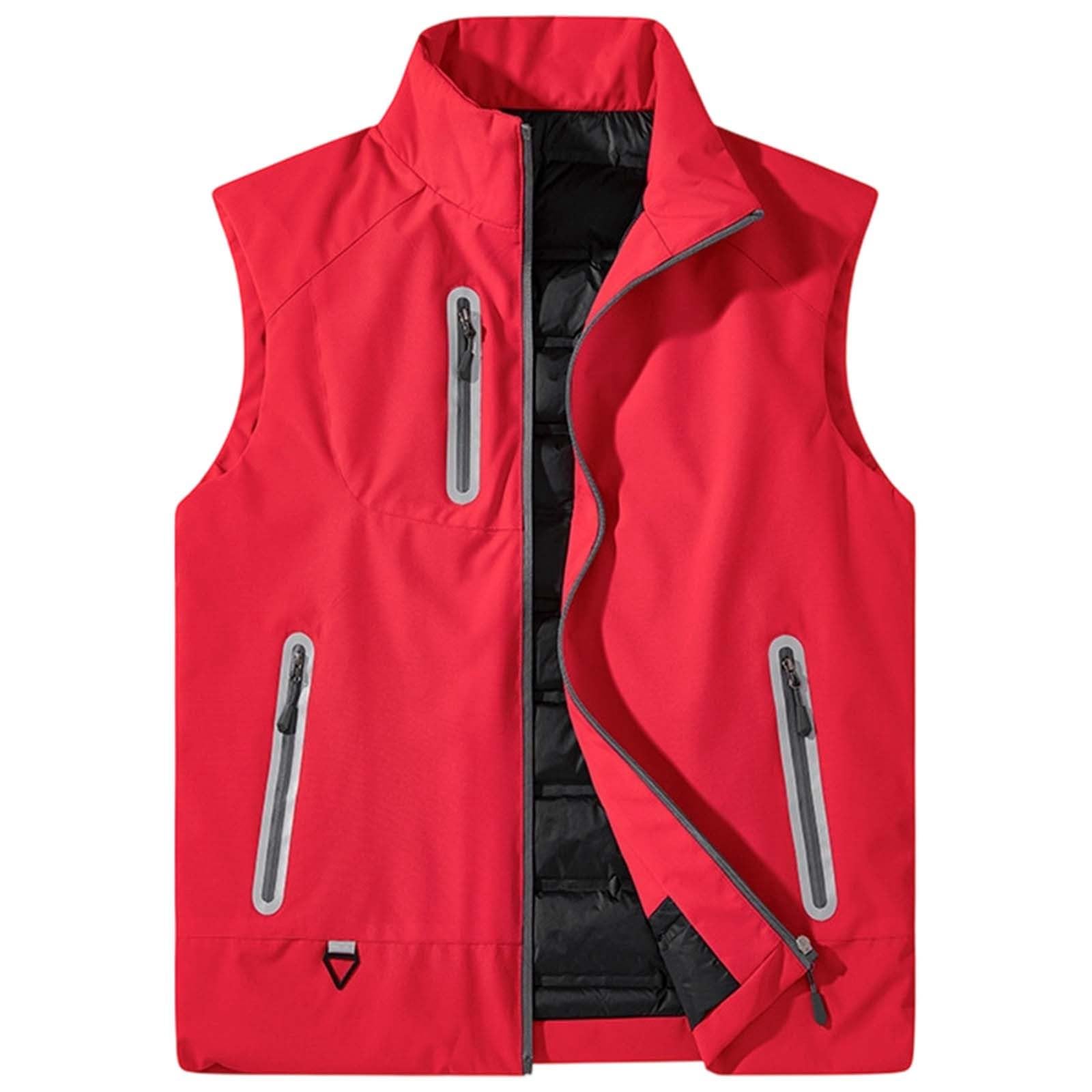 Genérico Chaleco Plumas Ligero Hombre Chalequillo Caballero Plumon Guateado chaqueta ligera sin mangas acolchado con bolsillos ajuste regular Gilet Para Exteriores Talla Grande