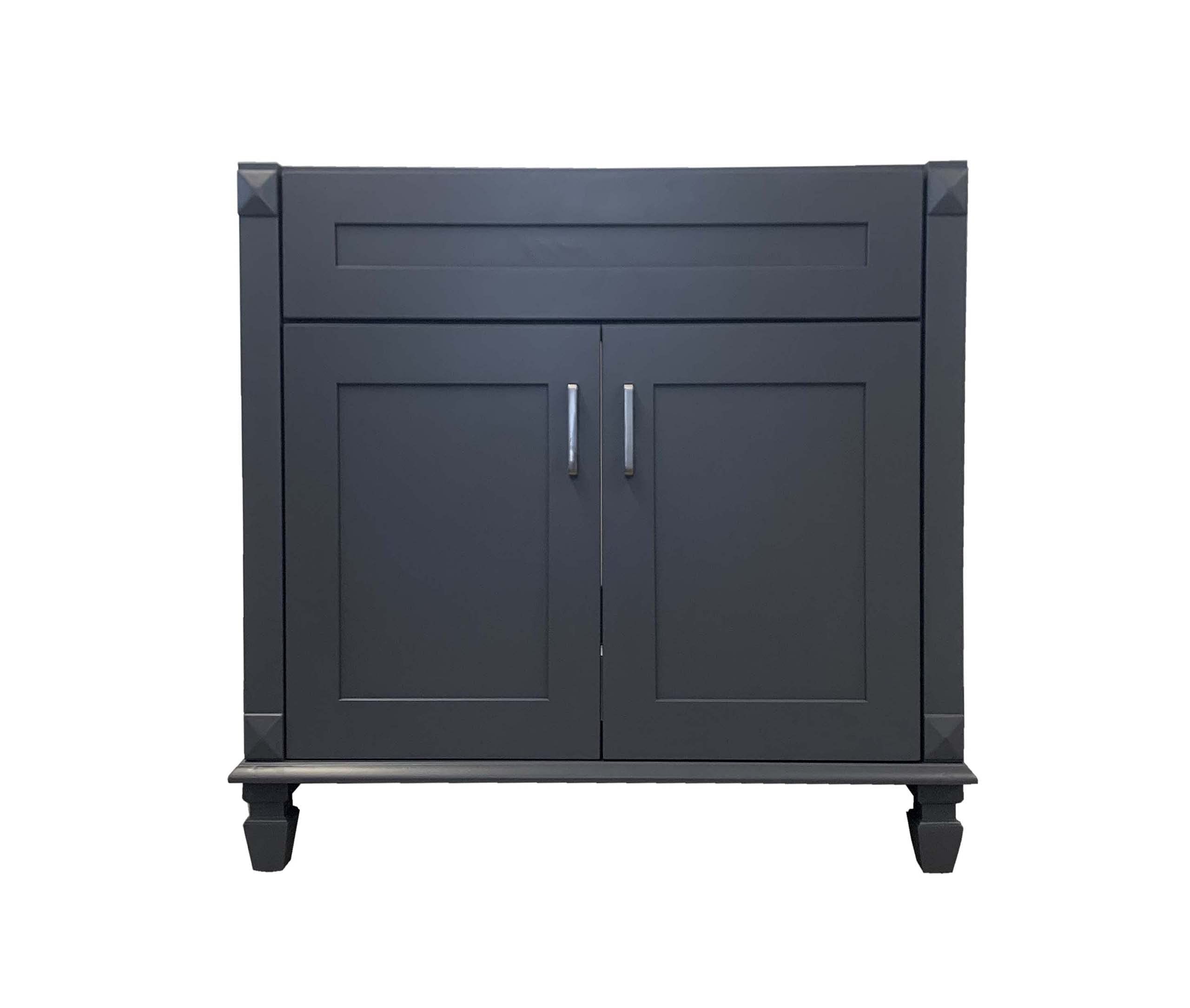 30" Wide x 21" Deep New Grey Shaker Single-Sink Bathroom Vanity Base Cabinet NLG-V3021