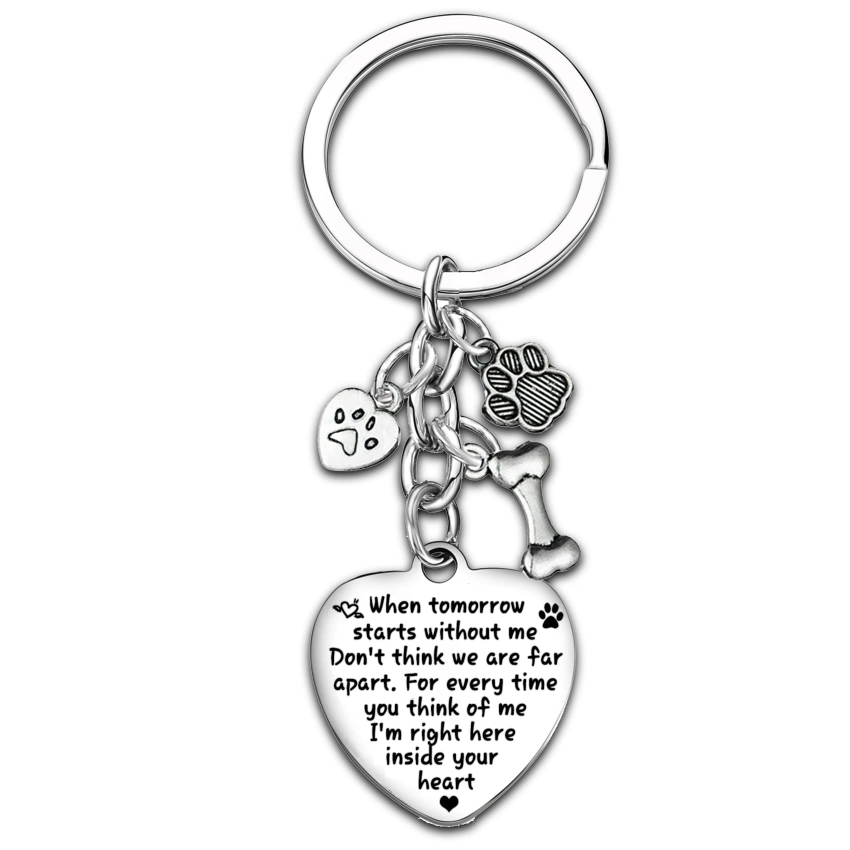 Portachiavi Memoriale Per Perdita Cane O Gatto – Regalo Di Simpatia Con Incisione “Forever In My Heart” - 3