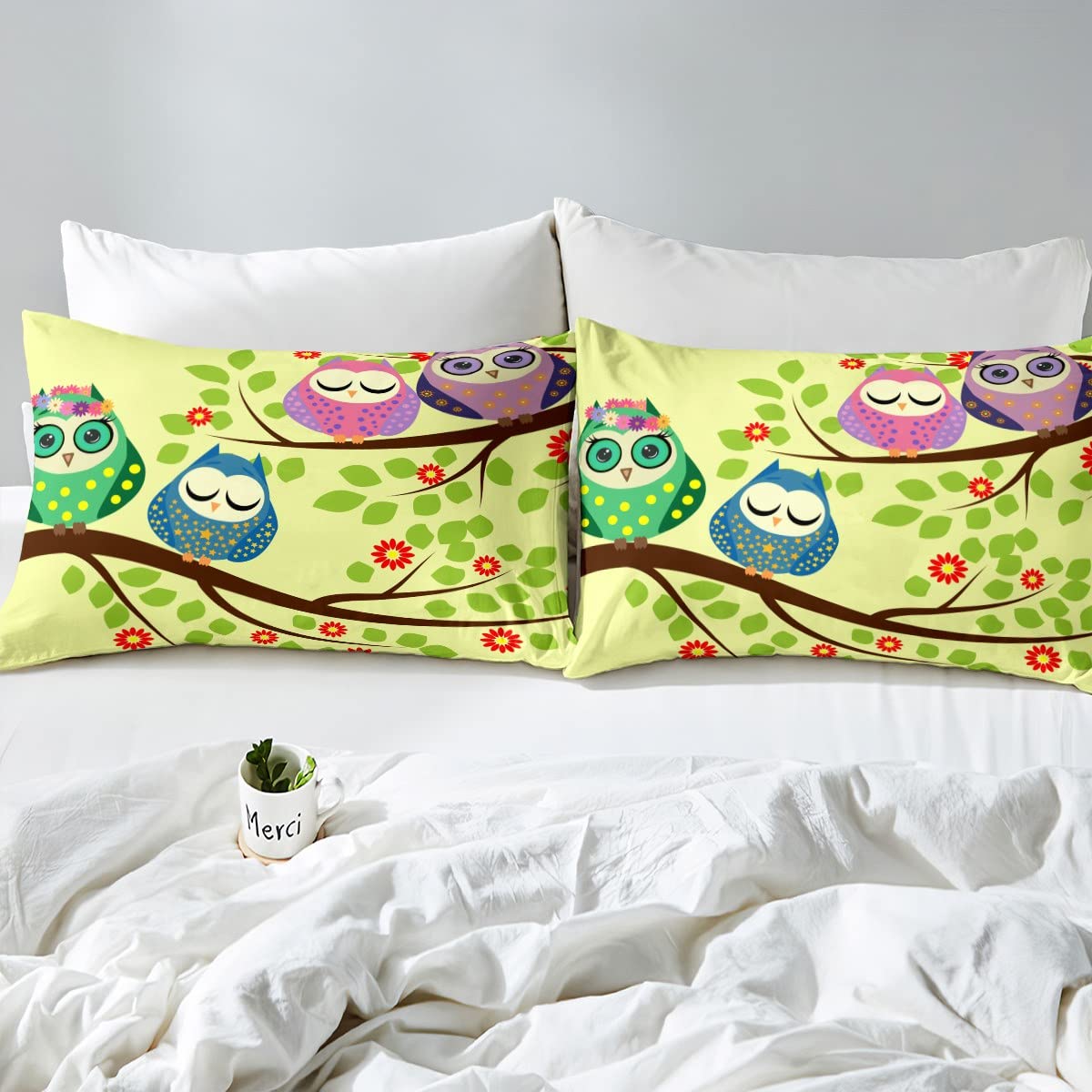 Eule Bettwäsche Set 135x200 - Kawaii Design Für Kinderzimmer