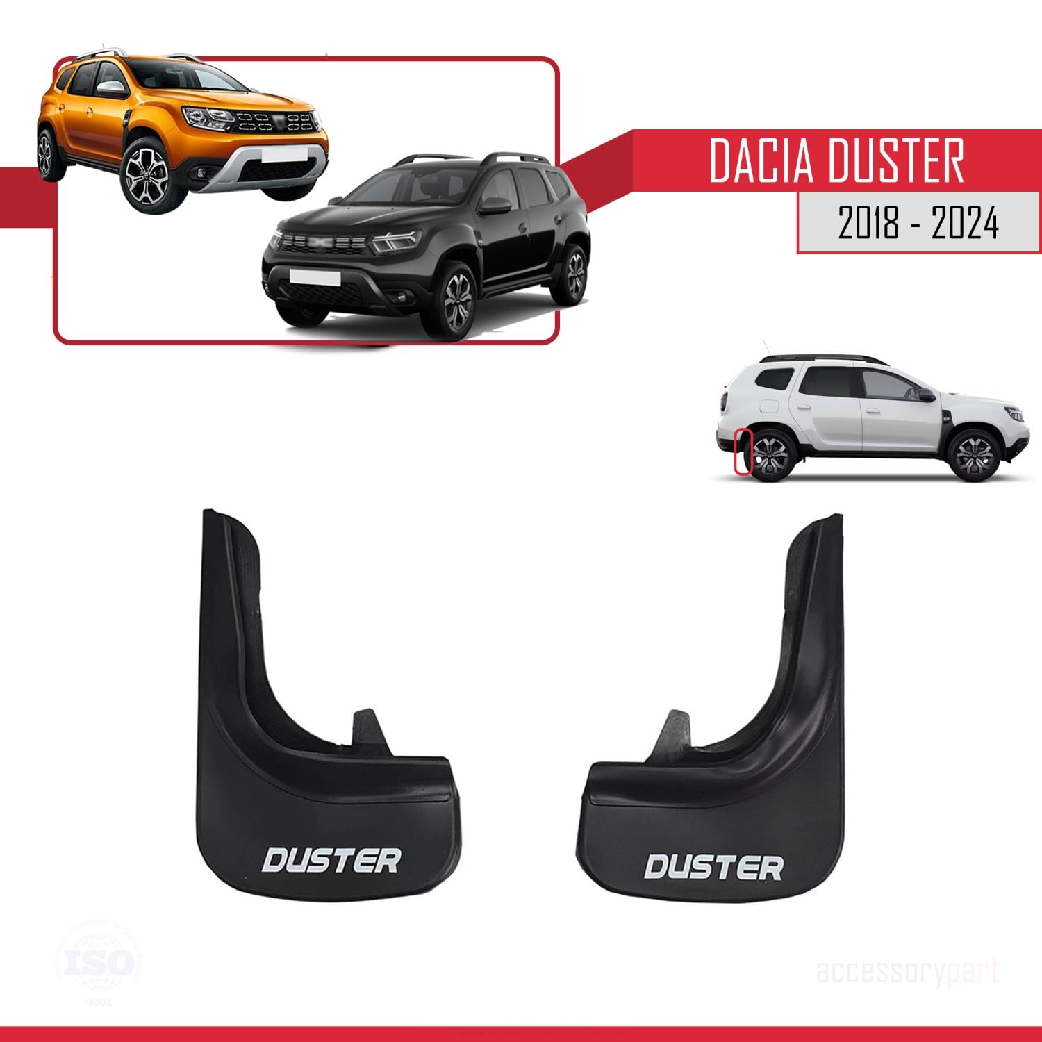 Osłony przeciwbryzgowe do Dacia Duster 2018-2021 błotniki przednie + tylne 4 szt. zestaw