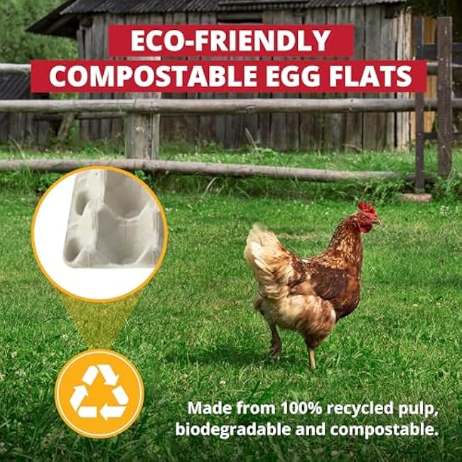 Stromberg's 30-Count Paper Egg Filler Flats, Biodegradable Bulk Egg Trays for Chickens and Ducks, Eco-Friendly Egg Flat for Safe Transport, Storage, and Sale, 140-Pack (Eggs Not Included)