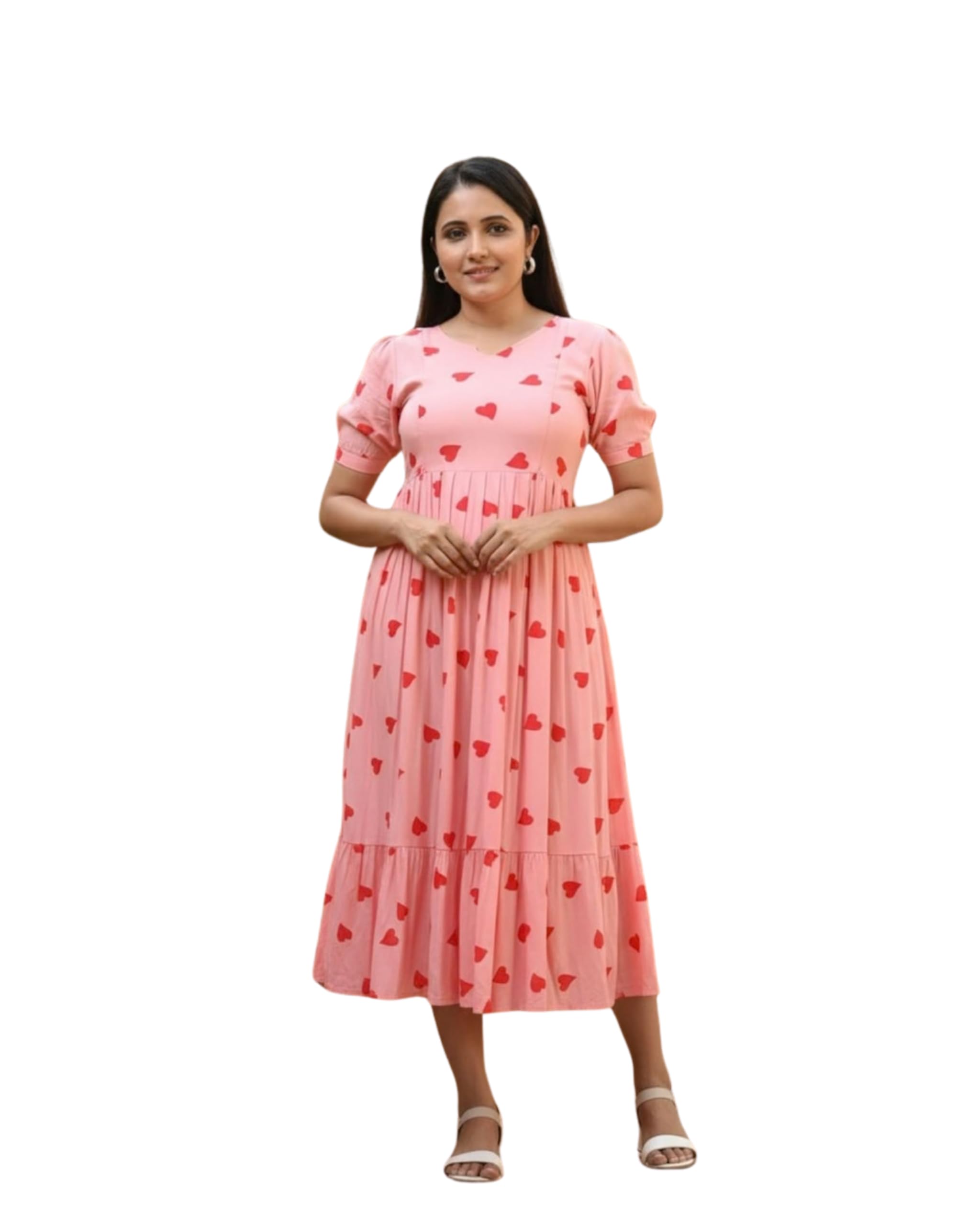 Pink Cotton Maternity Kurti for Women-image-16