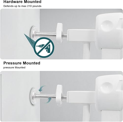 Miniatura 4 de Puerta extra ancha para bebé, puertas de seguridad extra altas para interiores, metal negro, gran montaje a presión, puerta para mascotas, puerta de