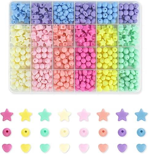 Miniatura 1 de 700 cuentas acrílicas redondas en forma de corazón para pulseras, joyería, collares, manualidades, cuentas de caballo para el cabello, cuentas