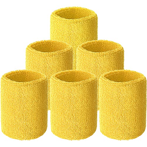 Image of Willbond Wrist Sweatbands, Sports Sweatbands for Competition, Sweat Absorbent, for Basketball, Tennis, Football, Running and Work (Pack of 6)