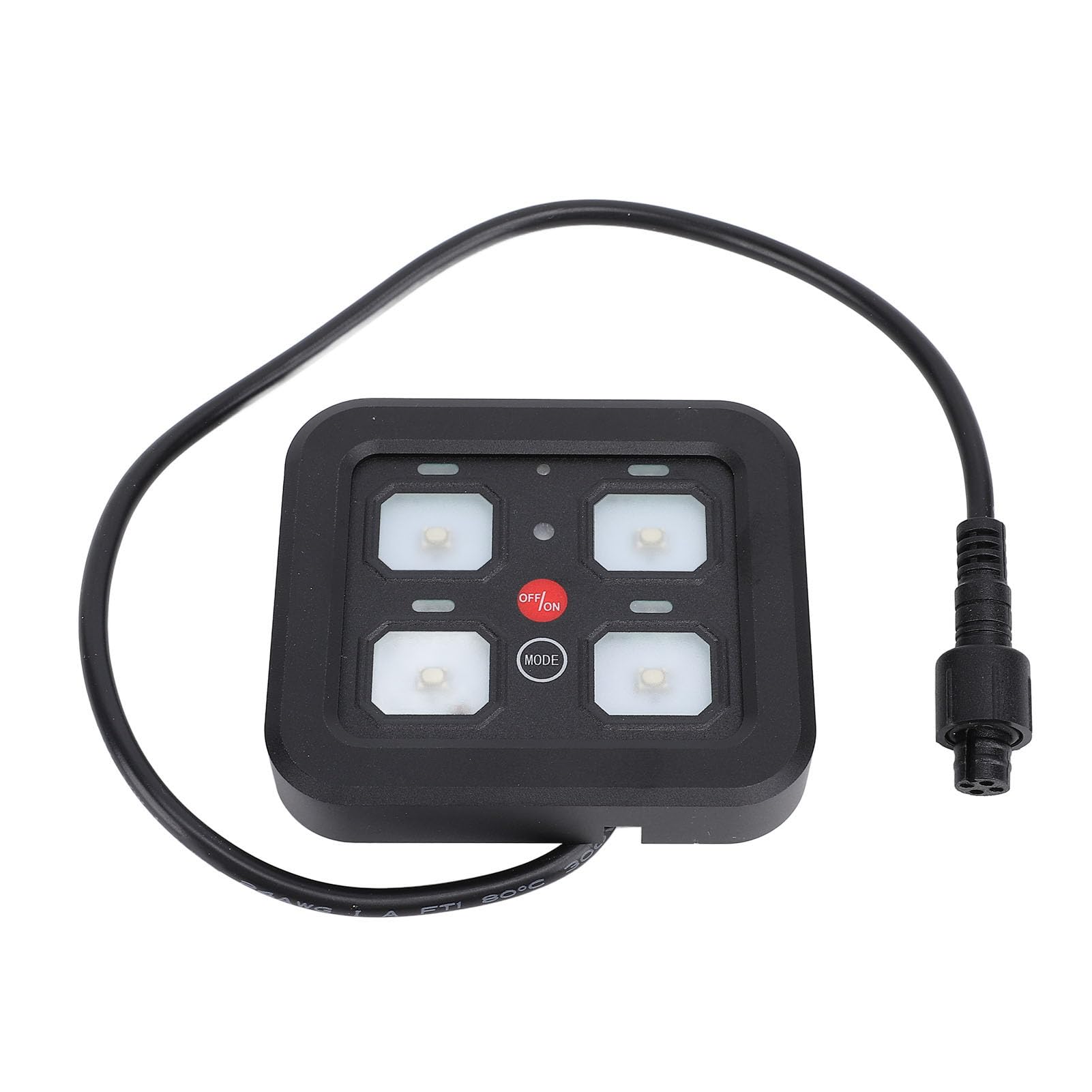 4 Gang Switch Panel, RGB Dimmable Offroad Light Switch Panel, 3 Lighting Modes, Universal Circuit Control Relay System, for RV ATV UTV Truck Car, 12-24V