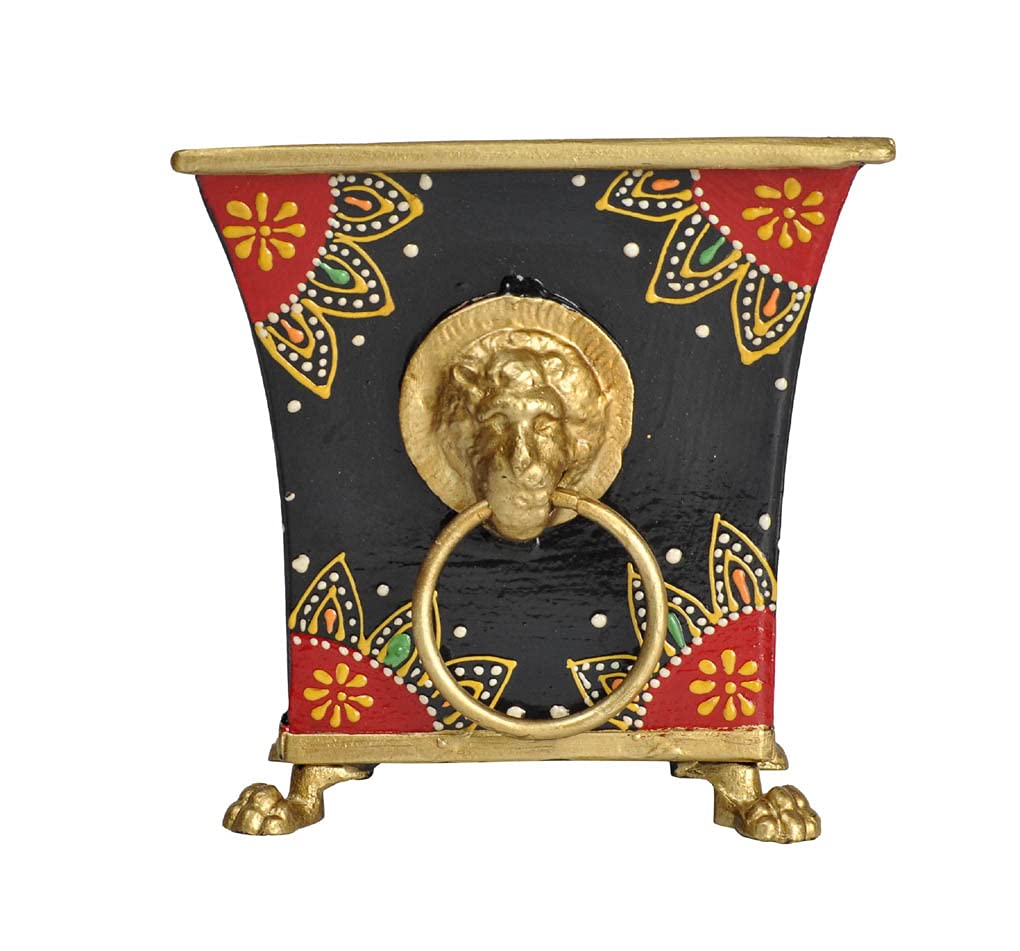 Lalhaveli Home Garden Balcony Decor Iron Garden Decorative Outdoor Flower Pot Stand Flower Plant Stand for Balcony (5X5X4.5 Inch)