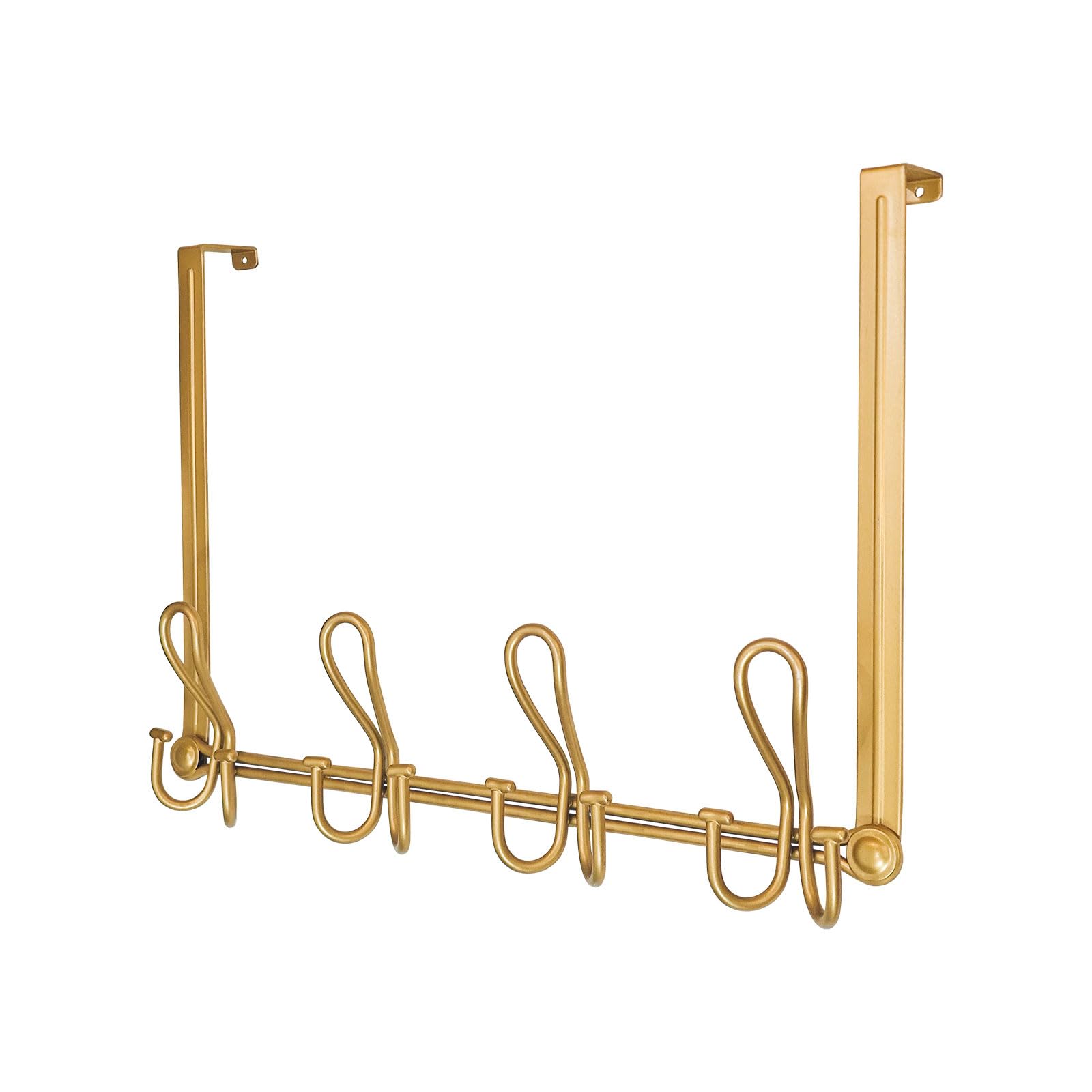 Photo 1 of FantasHome Double Prong Over The Door Hook Rack with 12 Hooks – Gold