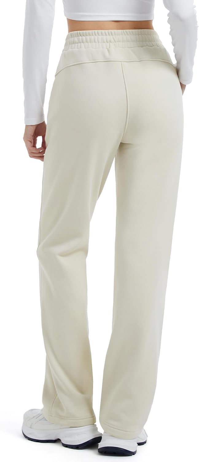 Tall Womens 32"/34"/36" Inseam Fleece Lined Sweatpants Straight Leg Thermal Casual Lounge Sweat Pants - Image 2