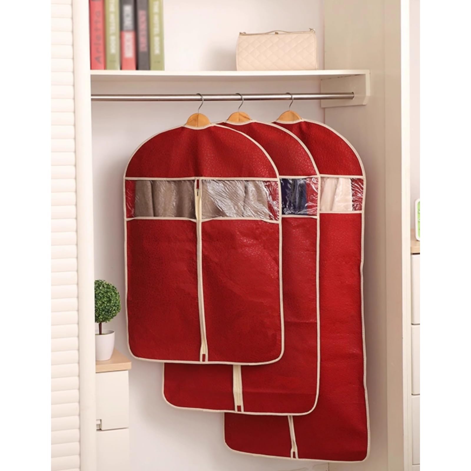 Bolsas para ropa, Paquete de 5 bolsas ropa for almacenamiento, funda no tejida con cremallera, adecuada for camisas, vestidos, chaquetas