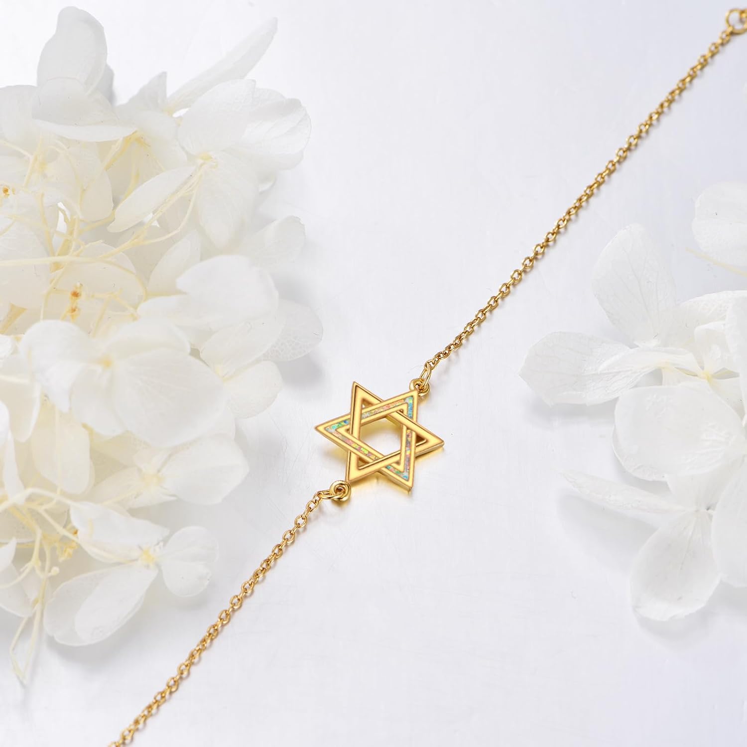 URONE 925 Sterling Silver Star of David/Compass Bracelet Jewelry Gifts for Women