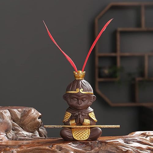 Miniatura 2 de Monkey King Tea Pet - Tetera de arcilla morada Yixing Zhisha, juego de té chino Kungfu para el hogar, bandeja de té, accesorio de decoración de
