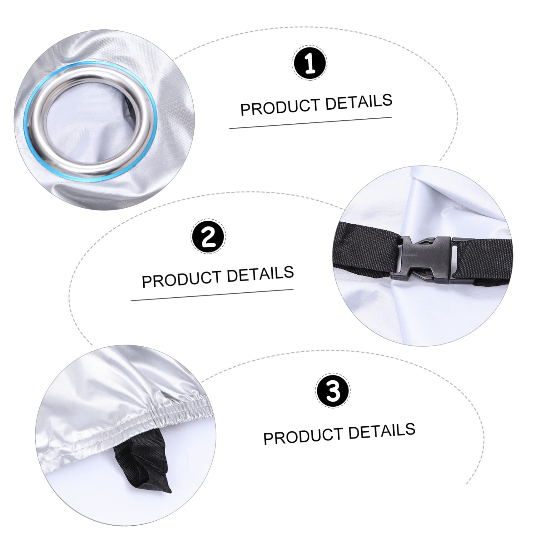 BESTonZON Housse de Vélo Extérieur en Polyester Noir, 2 Trous pour Cadenas, Base Élastique avec Boucle, Protection Légère la Pluie Rouille