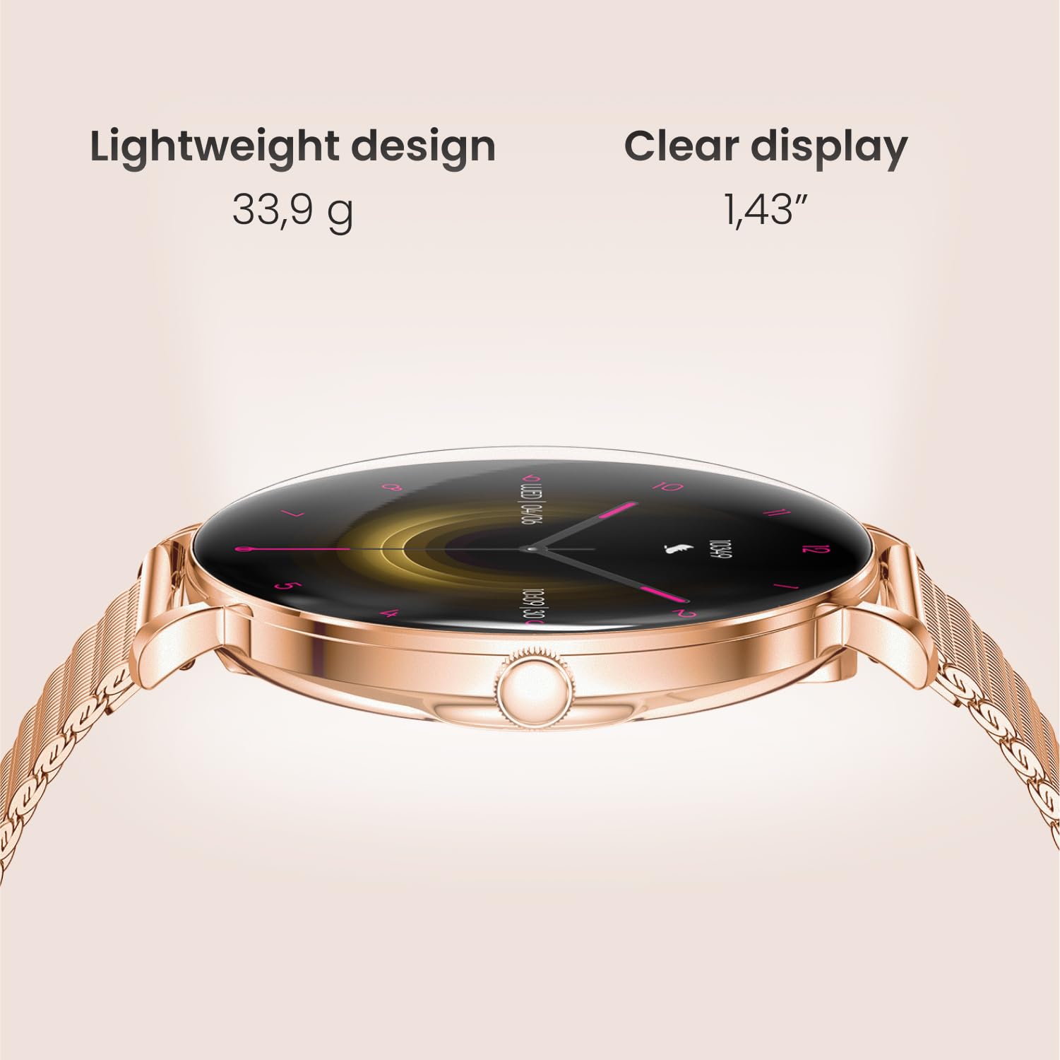Forever Smartwatch Lucca SB-370 - Zegarek Damski z Funkcją Dzwonienia, Wodoodporny, Sportowy, Kobiecy Dodatek, Dwa Paski, Modny Wzór Panterka, Rosegold, Zegarek na Ręke