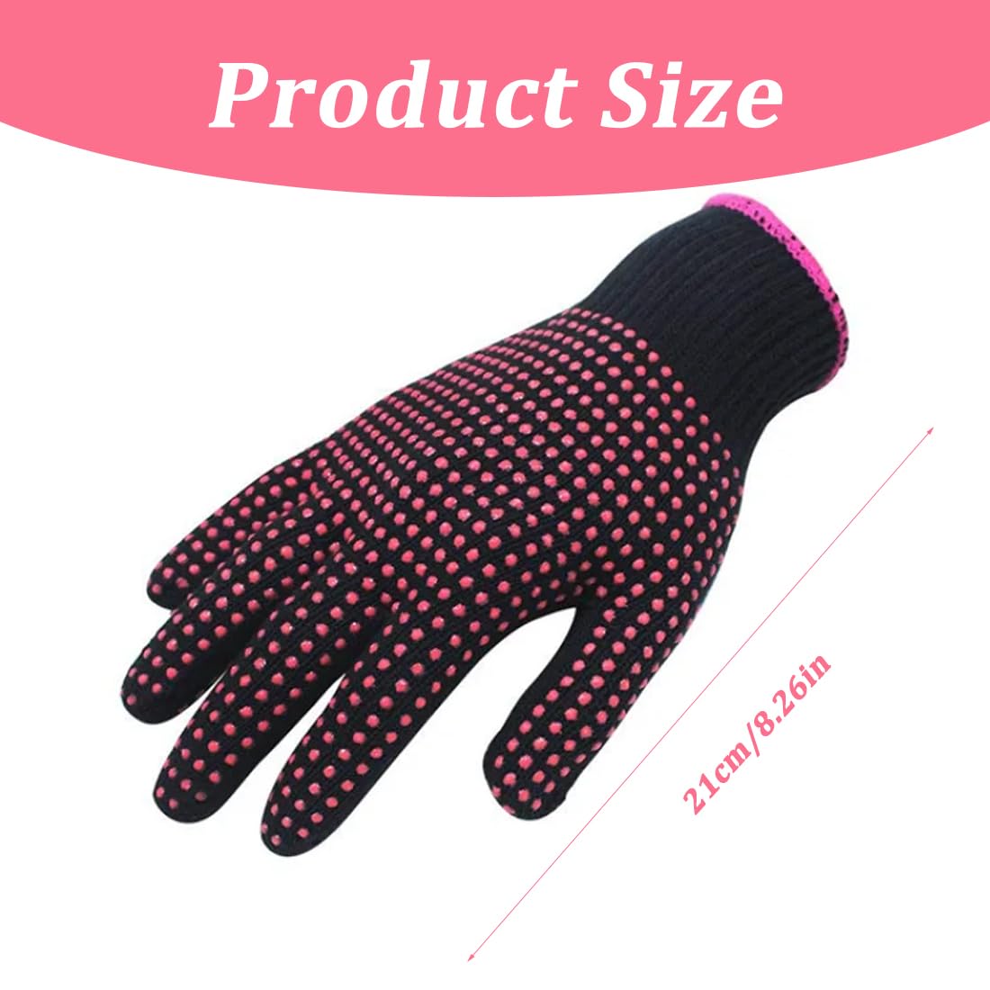 2 Gant Anti Chaleur +2 Barrette Cheveux Femme Gants professionnels résistants à la chaleur,Gants de protection contre la chaleur pour fer à friser pour coiffer les cheveux,fer à lisser