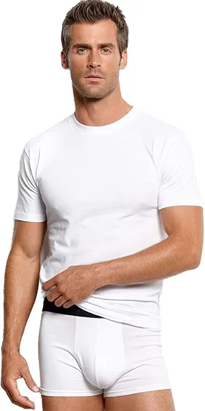 Stafford White Premium Crew Necks Heavyweight Cotton Pack of 3 (Large)