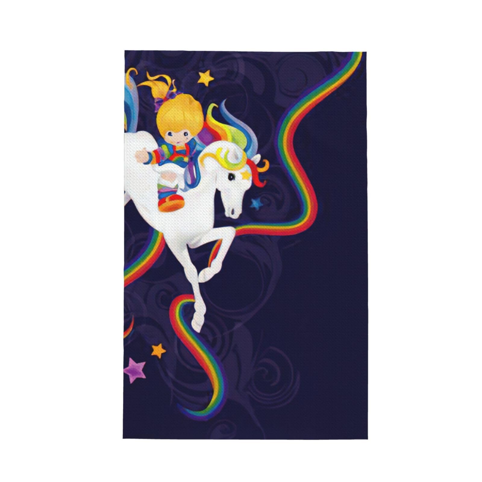 CKGODGF Rainbow Bright Print Absorbent Waffle Dishcloths,Kitchen Towels With Hanging Loops,Tea Towels.