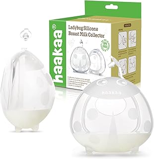 haakaa Ladybug Silicone Breast Milk Collector, Breast Shell & Milk Catcher for Breastfeeding, Milk Saver Breastmilk Collector, Protect Mom Nipples & Collect Breast Milk Leaks, 1.4 oz/40 ml, 2 Pack