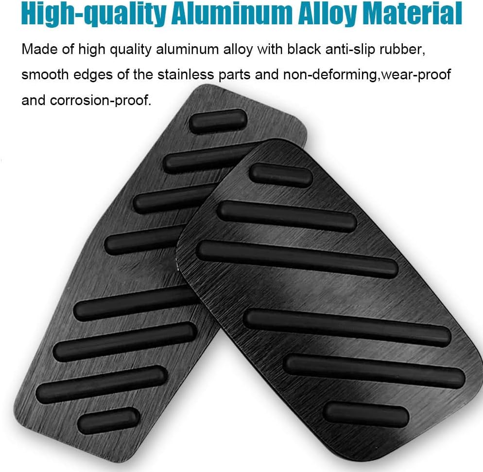 LEXLEY 2PCS Anti-Slip Aluminum Brake Gas Pedal Pads,Auto No Drilling Accelerator Pedal Covers for Chevrolet Chevy Blazer 2019 2020 2021 2022 2023 2024 2025 2026-BLACK - Image 5
