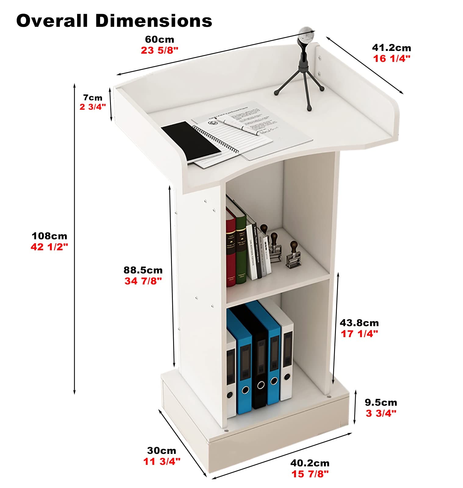 Podium multifonction avec rangement – Idéal pour les salles de classe, les églises et les événements – Podium de réception pour conférences et présentations