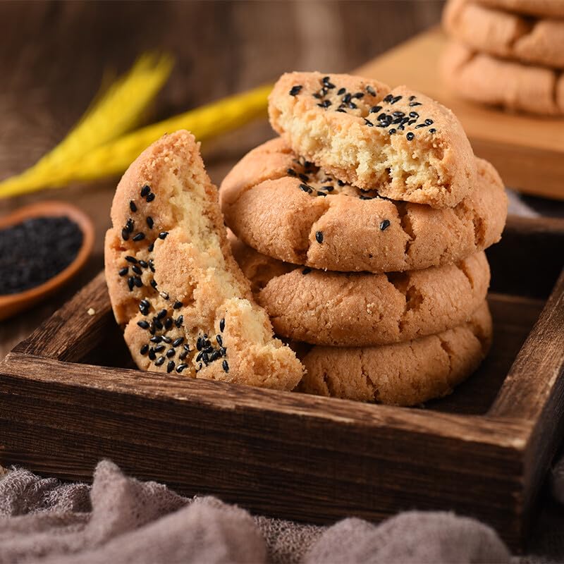 稻香村 黑芝麻桃酥 Black sesame Tao Su Chinese traditional biscuit Chinese snacks 800g/ box (28.22 oz)