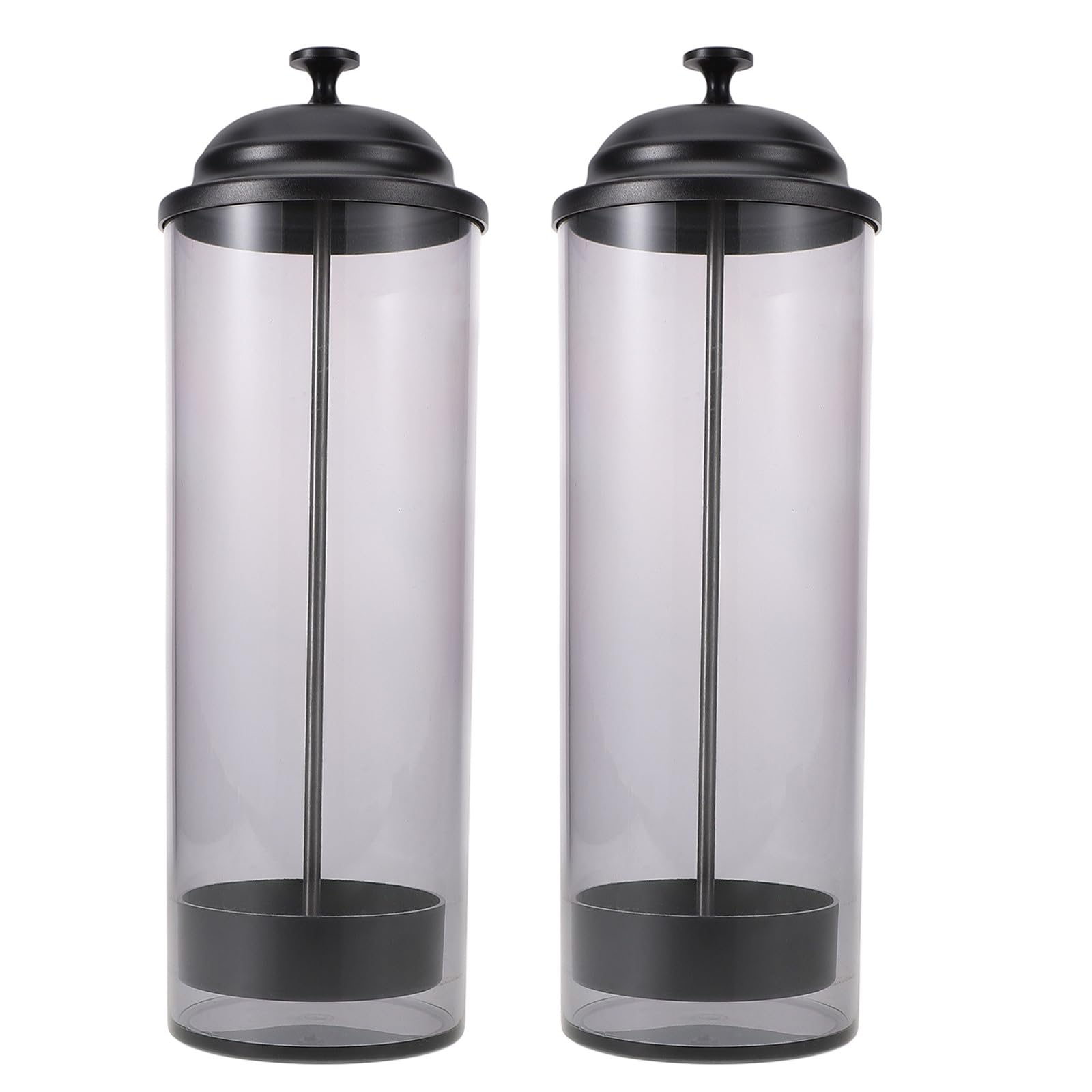 2 porta cannucce per cannucce di dimensioni standard, dispenser da banco con coperchio, salvaspazio, per utensili da cucina, colore grigio
