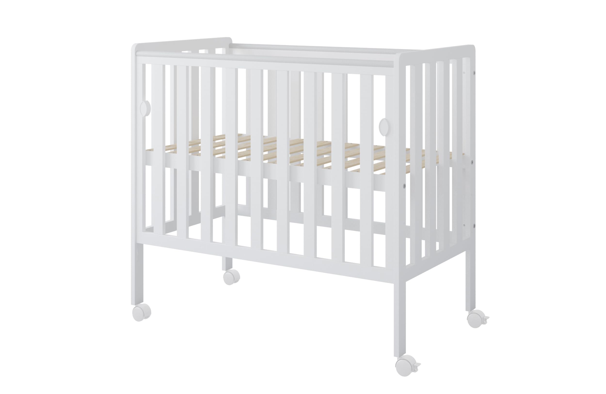 zee Bambi Cuna Colecho Bebe 100x50 cm con Ruedas Portatil Ajustable en Altura 3 Niveles Moises Bebe Convertible Estilo Escandinavo Blanca
