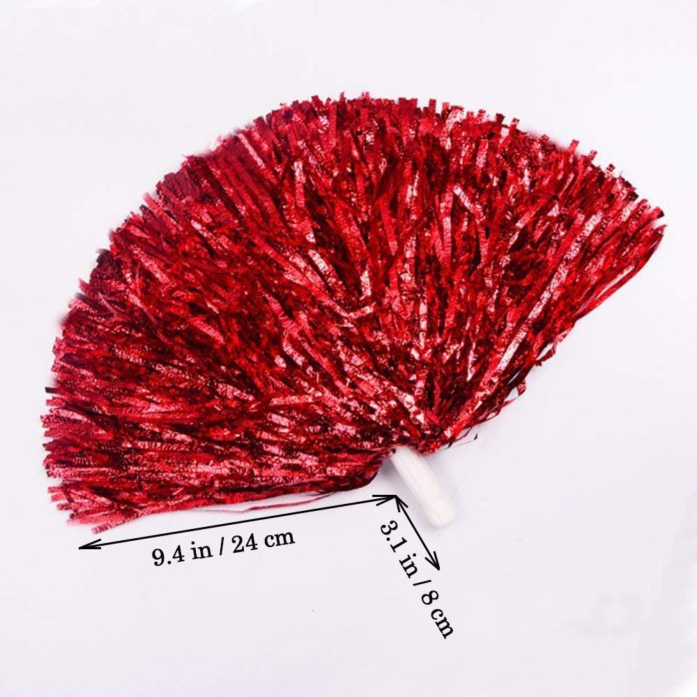 CRIVERS 1 douzaine Cheerleading Pompons, 12pc Pom-Pom Girls Pompoms avec Poign¨¦e pour Ball Dance D¨¦guisements Nuit F¨ºte des Sports