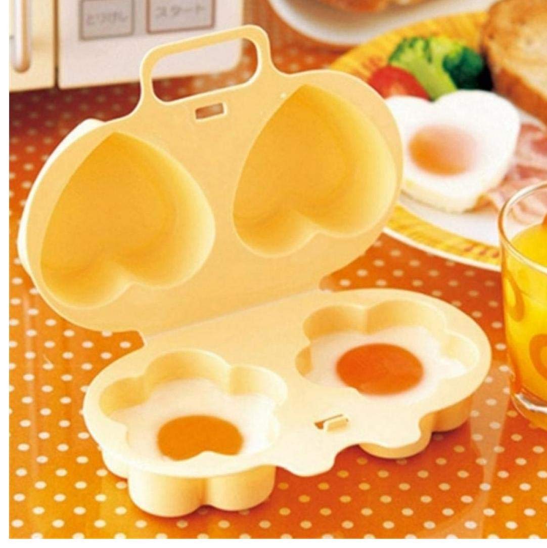 Hotaden Flower Heart Shaped Microwave Egg Cooking Molds Egg Steamer Perfect for English Muffin Egg Sandwich