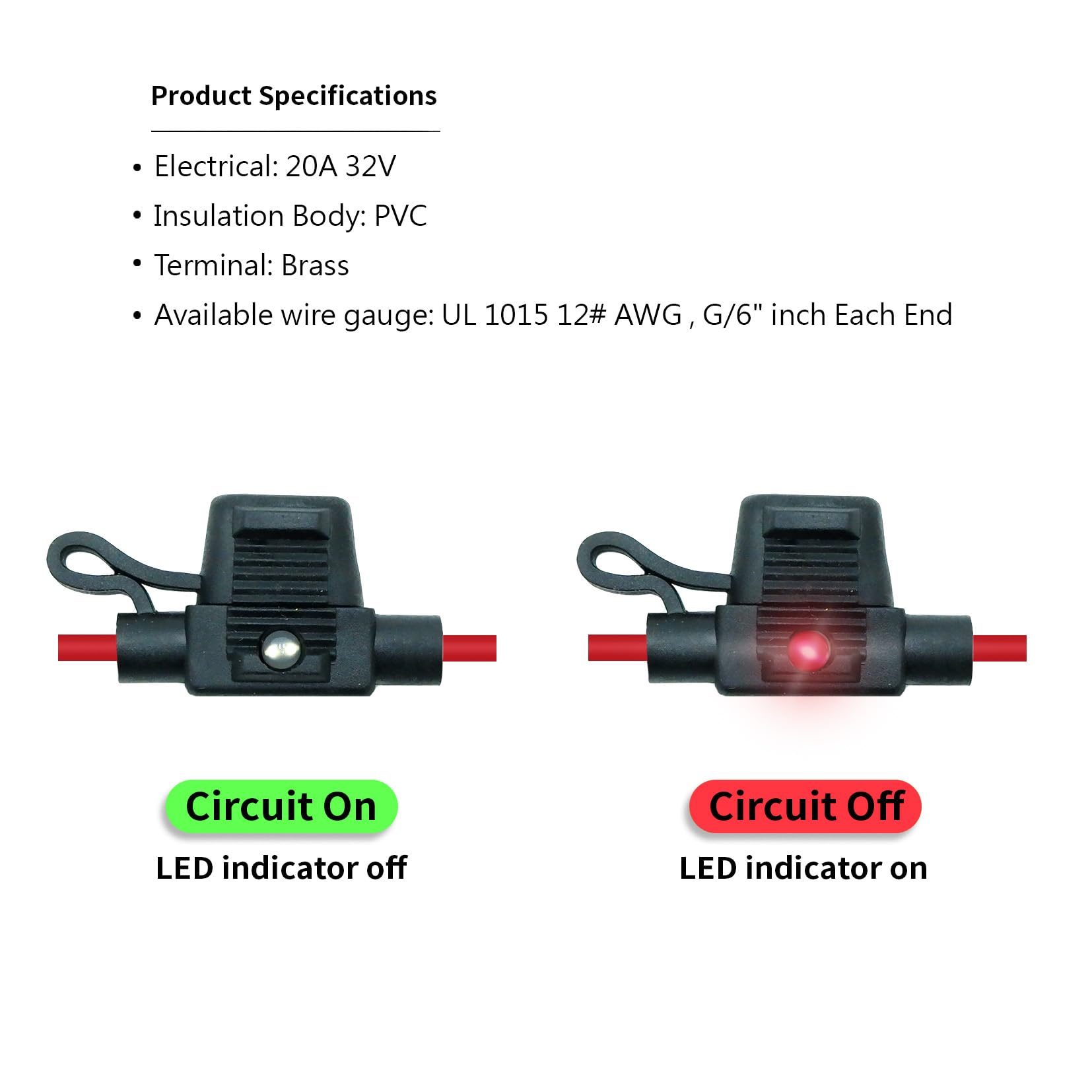 parts PTT Waterproof IP67 in-line ASP Mini LED Fuse Holder,12 AWG for Automotive Marine(2 Pack), Black - Image 3