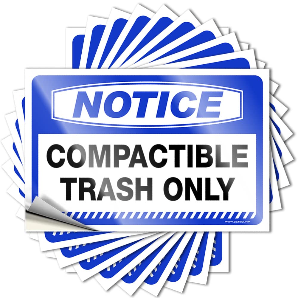 Men Stuff, Saying Sand Garage Notice Compactible Trash Only | Neutral Waterproof Vinyl Stickers(6X9CM)