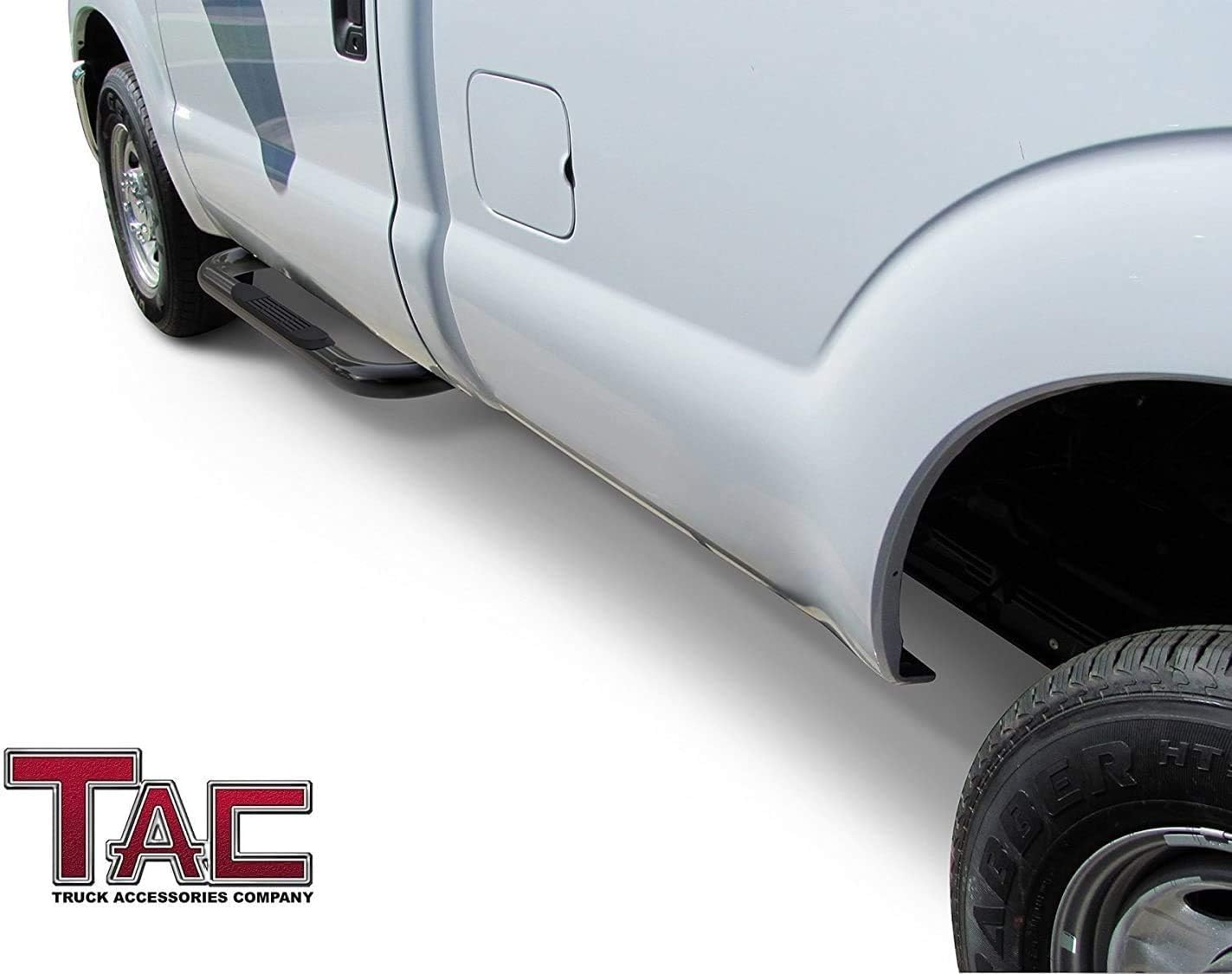 TAC Side Steps Running Boards Compatible with 2002-2008 Dodge Ram 1500 | 2003-2009 Dodge Ram 2500/3500 Regular Cab 3" Black Step Rails Side Bars Nerf Bars