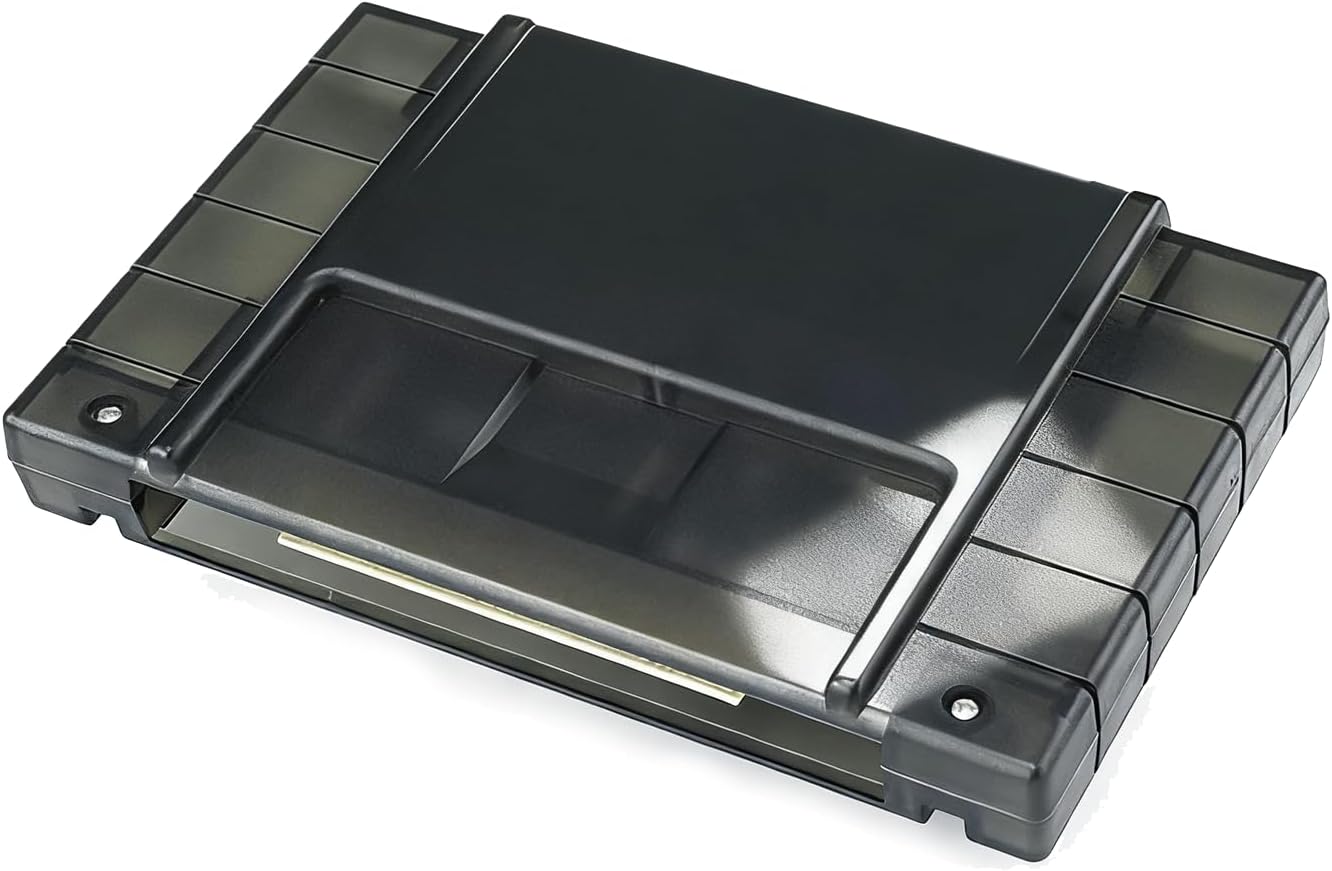 Gugxiom 3000 in 1 Multi Game Cartridge for SNES Game Consoles, Retro Flash Cart Cartridge Built in 8G Memory Card, Auto Save & Backup (Black Transparent)