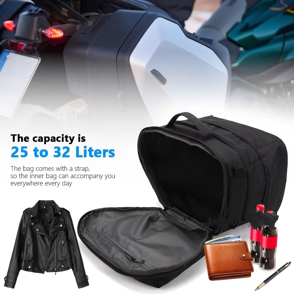 Sacoche Moto Pour BMW R1300GS - Topcase Vario, 22L Extensible, Noir - Sac Intérieur Pour Valise De Selle