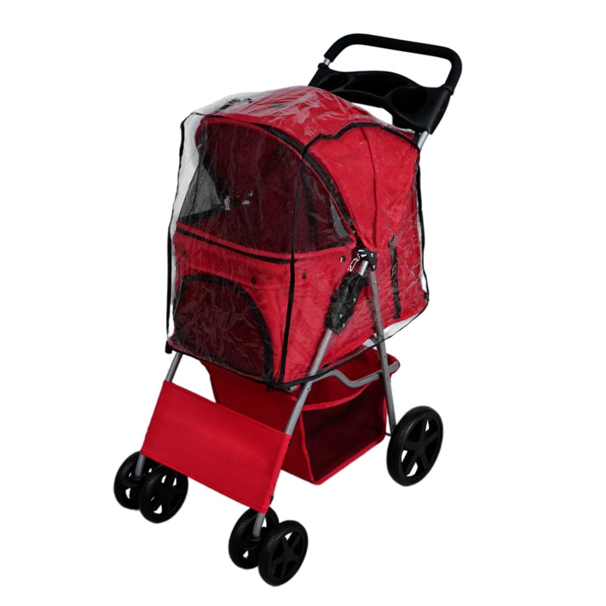 MonsterShop Rode Hondenbuggy - Opvouwbaar - Bescherm MonsterShop Rode Hondenbuggy - Opvouwbaar - Bescherm
