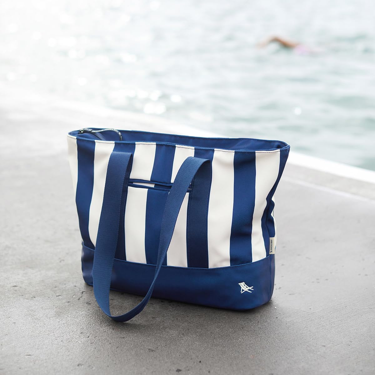 Dock & Bay Canvas Strandtasche - Große Sommer Strandtasche mit Reißverschluss - Umhängetasche mit Tragegriff für Reise, Urlaub, Strand - Trägt bis zu 15kg, Wasserdicht - 100% recycelte Materialien