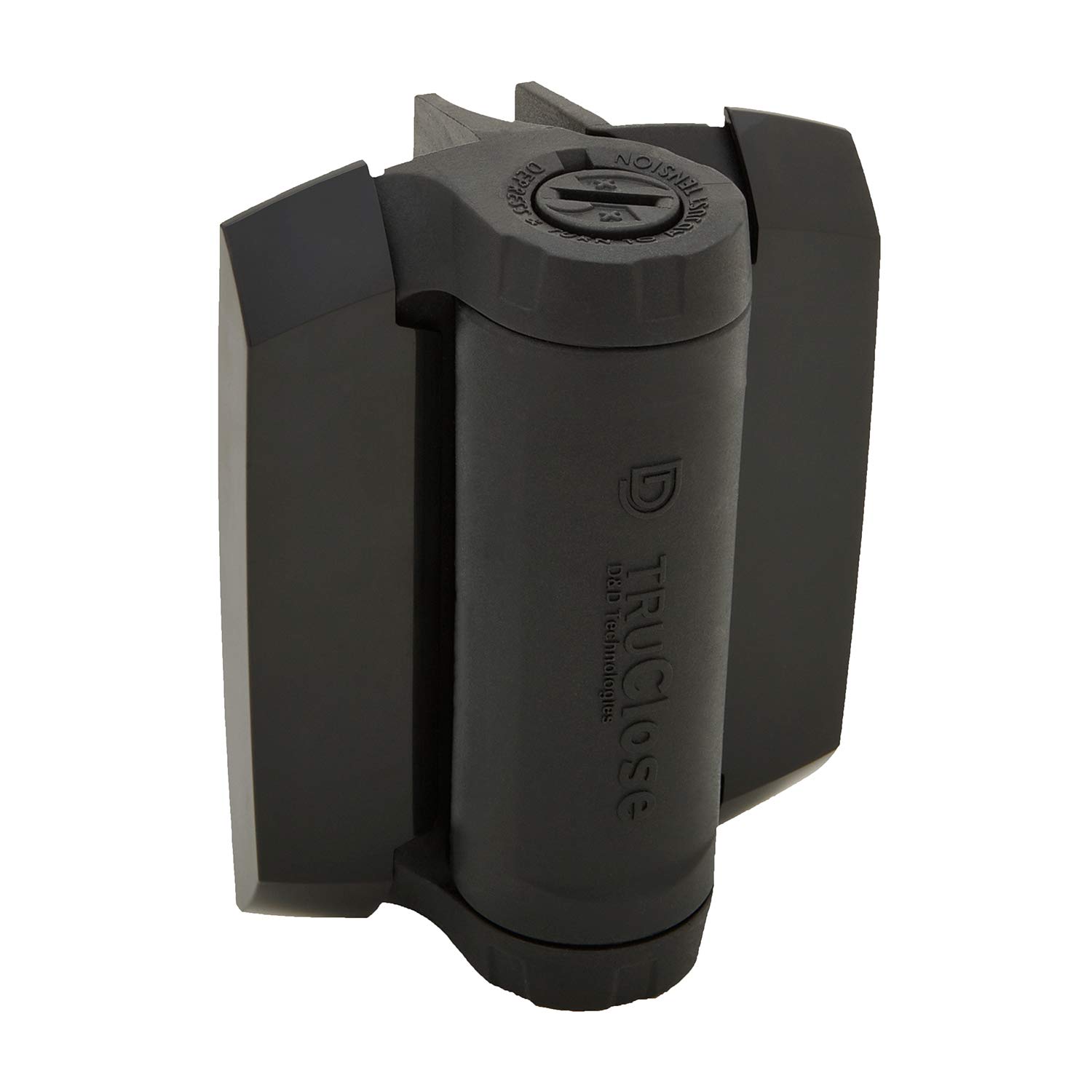 D&D Technologies TruClose TCHD1AL2S3BT Heavy Duty Self Closing Pool & Child Safety Gate Hinge (Alignment Legs, Metal Gates, Black)