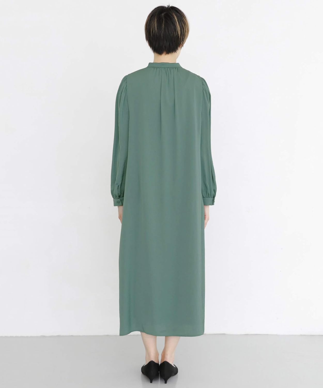 納得できる割引 M Kbf サテンaライン イレヘムワンピース グリーン ロングワンピース Autoscoala Md