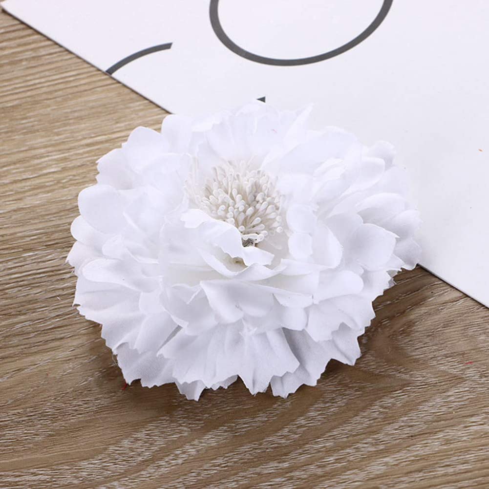 AKOAK 1 Pack Large Peony Hair Clip Bohemian Chiffon Flower Brooch Hawaiian Flower Hair Clip Flamenco Wedding Party Holiday Head Floral Headwear Female Hair Accessories Sun Visor Hat Daily Decoration image 4