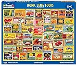 White Mountain 1000 Piece Jigsaw Puzzle Classic American Food Collage Puzzles with Large Pieces Gift for Adults and Family 24'x30' - Iconic State Foods