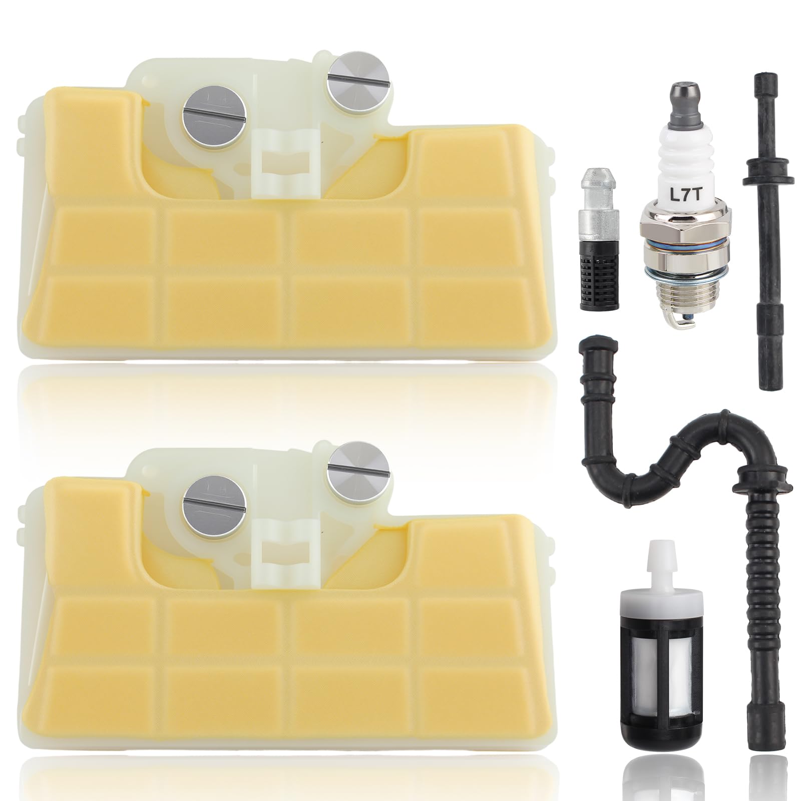 Pack De 4 Filtres à Air Pour Tronçonneuse STIHL 029, MS290, MS310, MS390 - Compatible Avec Les Modèles Farm Boss - Avec écrou Et Filtre à Carburant