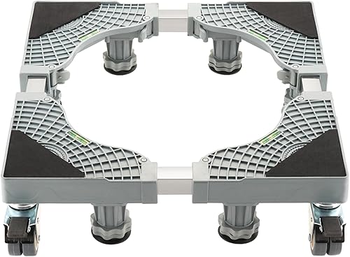 Pedestales para lavadora y secadora, mini soporte ajustable para refrigerador con 8 pies reforzados y 4 ruedas dobles, base gruesa para