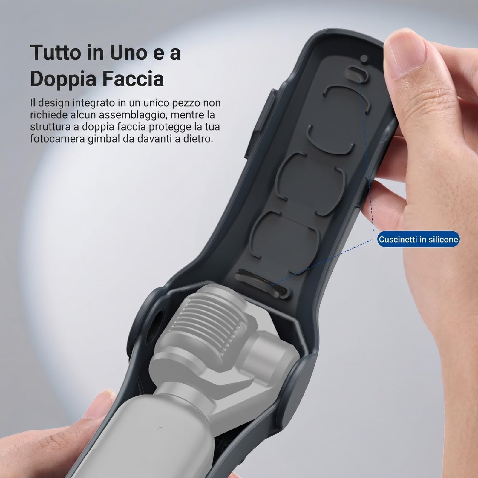 NEEWER Custodia Protettiva Compatibile con Pocket 4/3 & Xtra Muse, Cover da Viaggio con Scomparti per Filtri e Cinturino da Polso Creator Combo Accessori Action Cam, AC088 (Grigio Scuro)