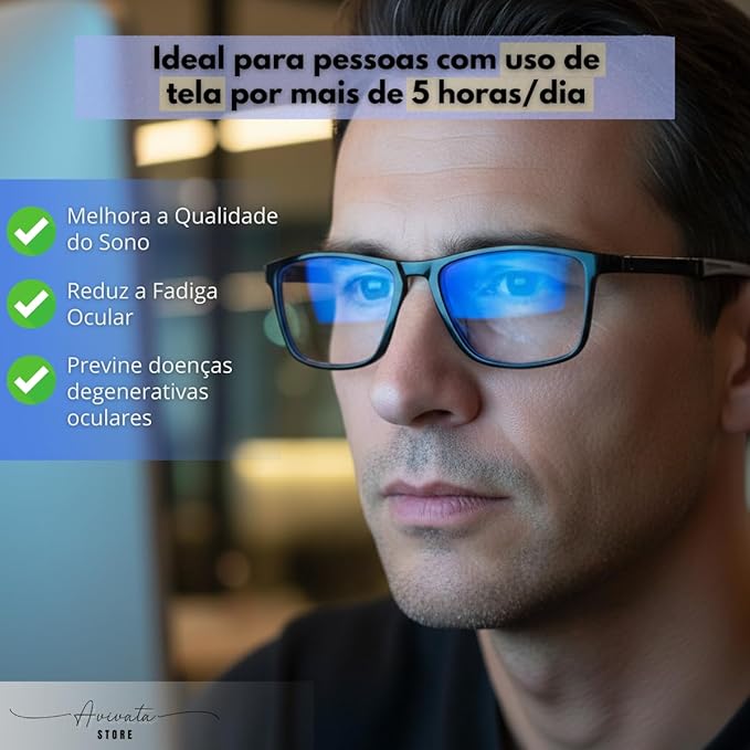 Óculos Bloqueador de Luz Azul para Proteção Circadiana
