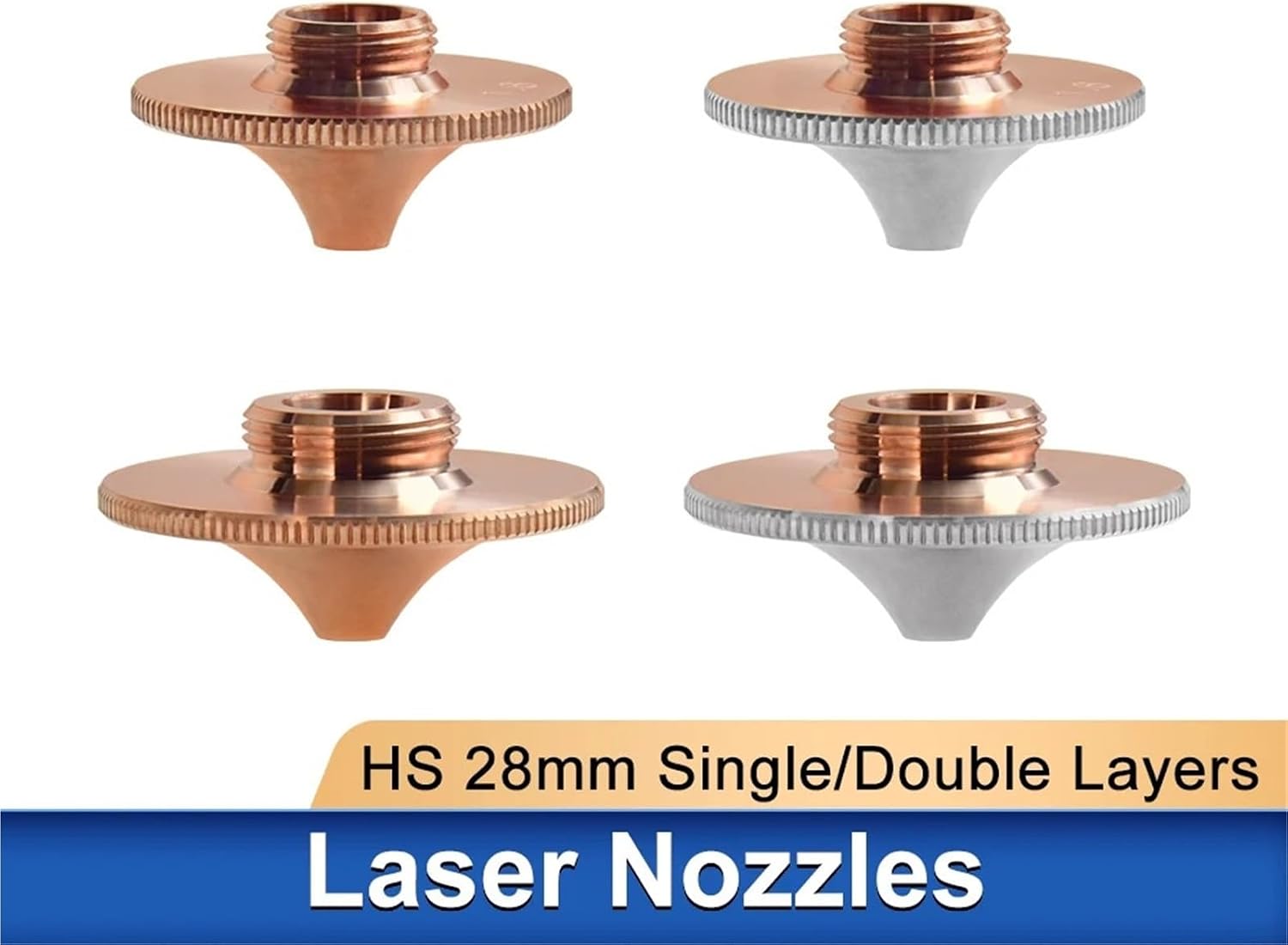 Dia.28mm 32mm Caliber 1.0-4.0mm Laser Nozzles Single Double Layer 5Pcs