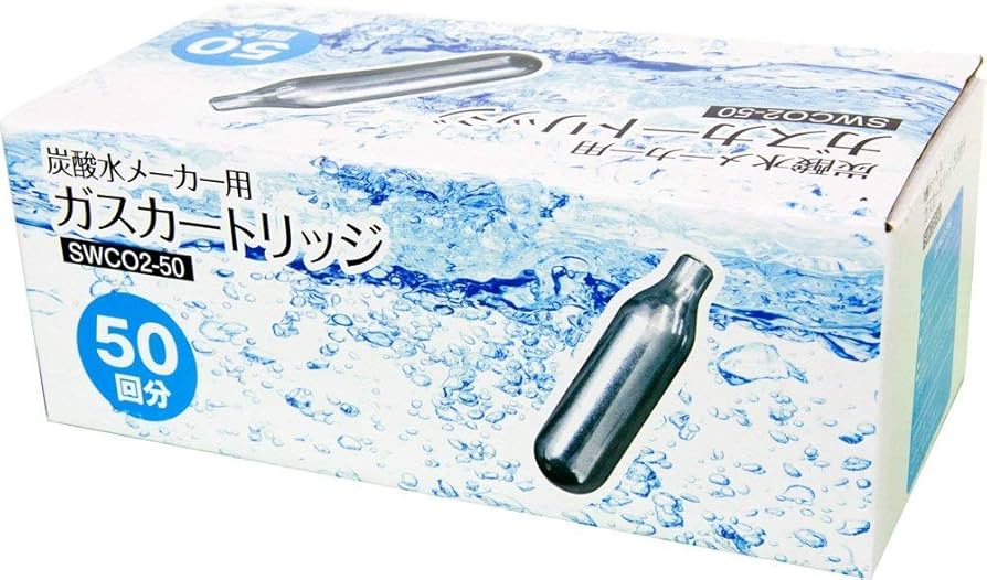 SWCO2-50 ガスカートリッジ 50回分 4箱セット Amazon | YOU+ 炭酸水メーカー用炭酸ガスカートリッジ 50本