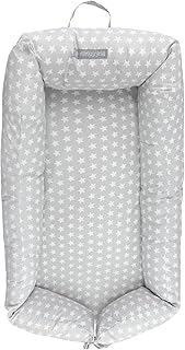 Mimuselina Cocon Réducteur de Lit Bébé Multifonction - Nid d'Ange, Matelas à Langer de Voyage, Coussin d'Allaitement, Housse Amovible Imperméable, 85x52cm Gris
