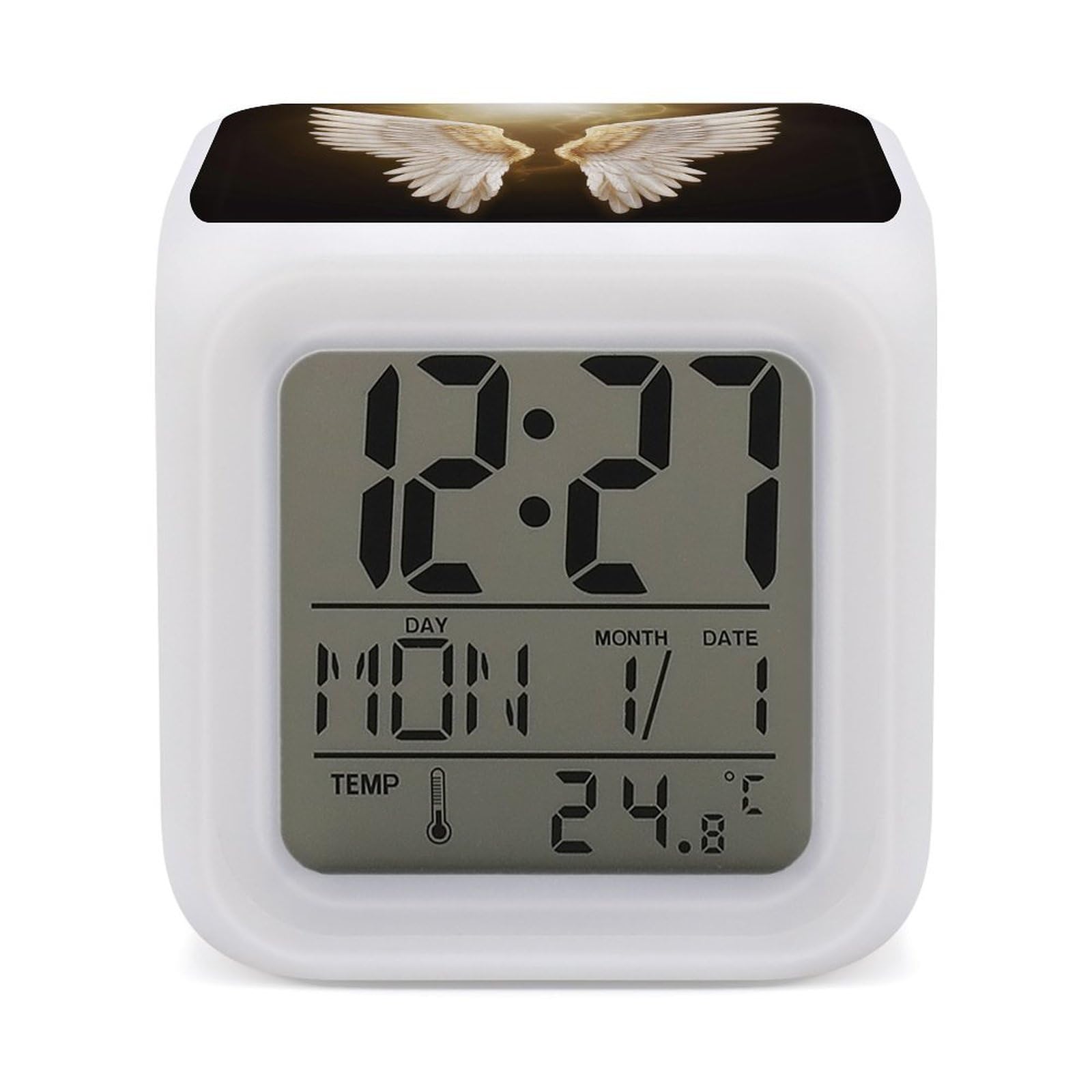 Reloj despertador Angel Wing con luz nocturna para evitar despertares con estres