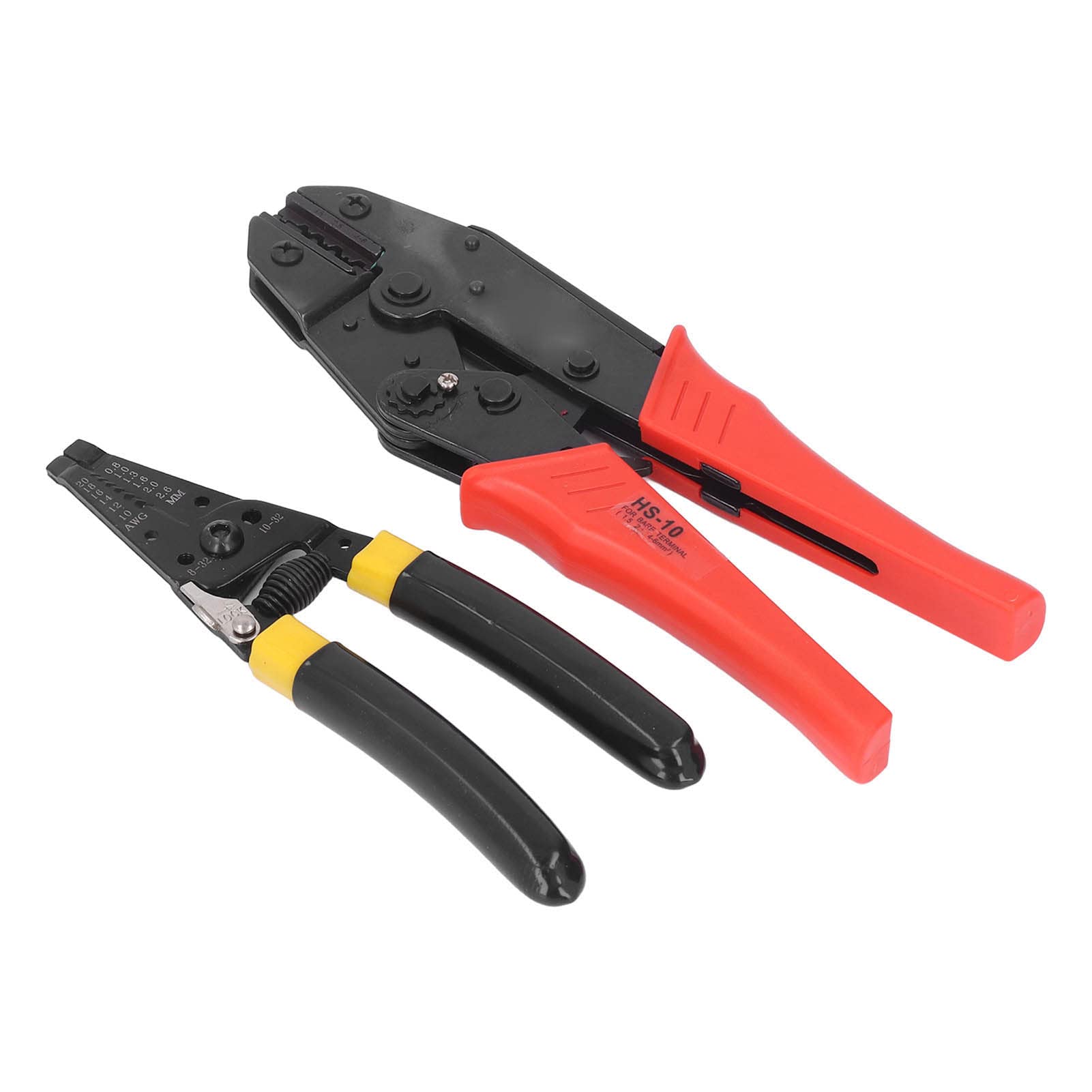 FTVOGUE Kit di Strumenti per Crimpare Cavi a Cricchetto, Kit di Pinze per Connettori Terminali in Acciaio Inossidabile con Gamma di Crimpatura da 1,5 a 6 Mm2, 4 Ganasce Intercambiabili e Spelafili